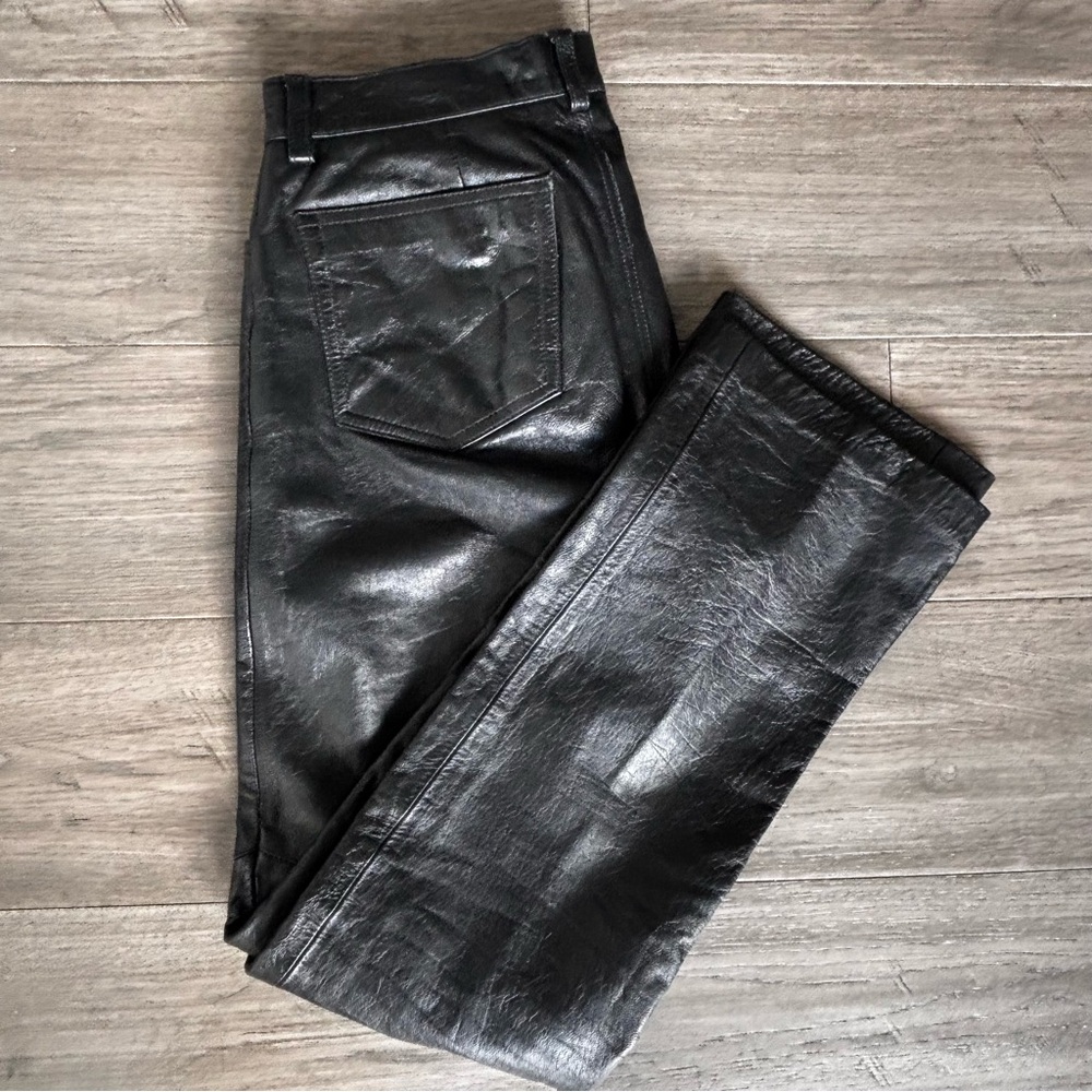 GAP Genuine Leather Bootcut Pants – Black – Size 6
